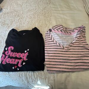 Sweet Heart Black and Pink striped nightgowns